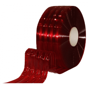 Transparent red ribbed