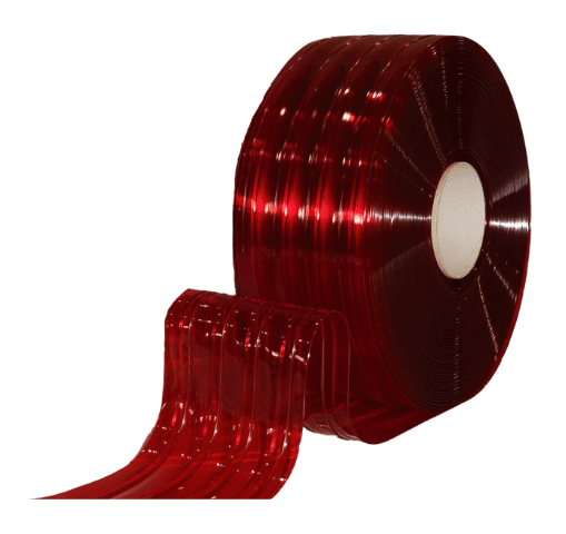 Transparent red ribbed