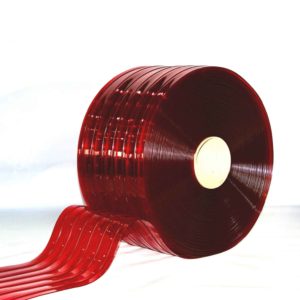 Transparent Red Ribbed PVC Bulk Rolls