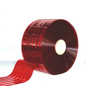 Transparent Red Ribbed PVC Bulk Rolls