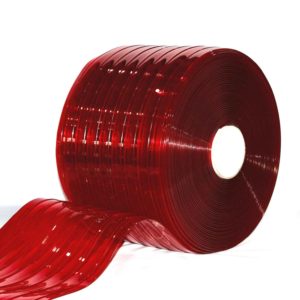 Transaparent Red Ribbed PVC Bulk Rolls