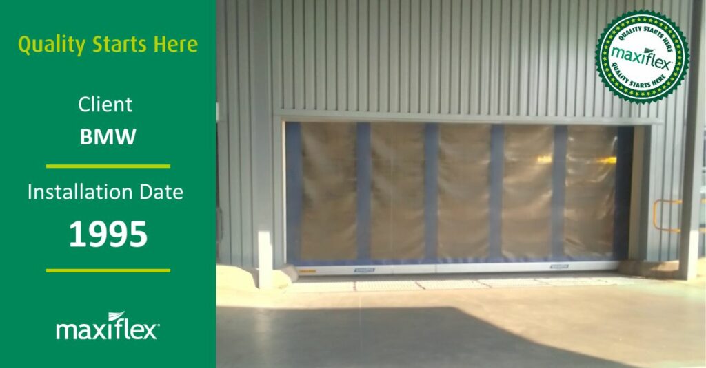 High speed door installed at a car manufacturing plant in 1995, and still in operation